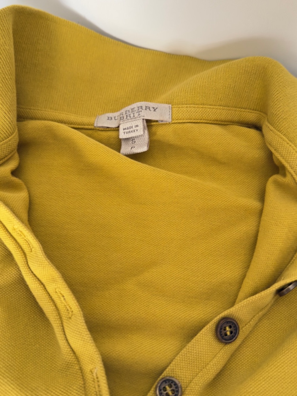 Mustard Yellow Polo Shirt with Button - Picture 2 of 2